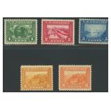 US Stamps #397-400A Mint HR, #400 with thi CV $390