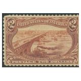 US Stamps #293 Mint HR with short perf a CV $1,900