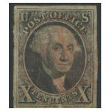 US Stamps #2 Used with tear at bottom CV $850