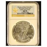 US Coins 2013-W Silver Eagle Graded MS70 by NGC