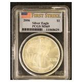 US Coins 2006 Silver Eagle Graded MS69 by PCGS