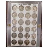 US Silver Coins 20 Mercury Dimes, Circulated in ho