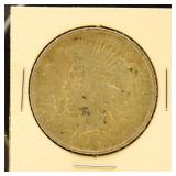 US Coins 2 Peace Silver Dollars, circulated in fli