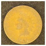 US Coins 1864 Indian Head Cent with L, Pointed Bus