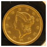 US Coins 1851 $1 Gold Dollar, circulated