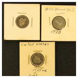 US Coins 18 Barber Dimes, circulated