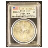 US Coins 2014-S Silver Eagle Graded MS69 by PCGS