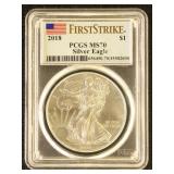 US Coins 2018 Silver Eagle Graded MS70 by PCGS