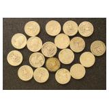 US Coins 19 Silver Washington Quarters