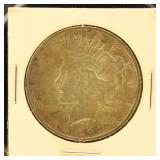 US Coins 2 Peace Silver Dollars, circulated in fli