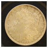 US Coins 3 Morgan Silver Dollars, circulated