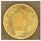 US Coins 1866 & 1867 Indian Head Cents