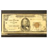 US Paper Money 1929 $50 National Currency, Federal