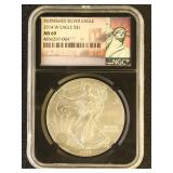 US Coins 2014-W Burnished Silver Eagle Graded MS69