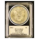 US Coins 2013 Silver Eagle Graded MS69 by ANACS Fi