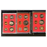 US Proof Sets 1980, 1981, & 1982 group of 3