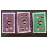 US Proof Sets 1992, 1993, & 1994 group of 3