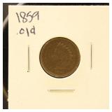 US Coin 1859 Indian Head Cent, Circulated