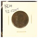 US Coin 1804 Half Cent, Circulated