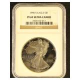 US Coin 1990-S Silver Eagle PF69 Proof Ultra Cameo