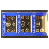 US Proof Sets 1970, 1971, & 1972 group of 3