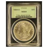 US Coins 1884-O Morgan Silver Dollar Graded MS64 b