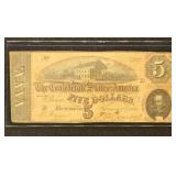 CSA Paper Money 1864 $5 Note, T-69, circulated
