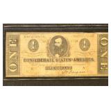 CSA Paper Money 1864 $1 Note, T-71, circulated
