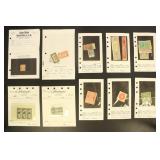 US Stamps Back of Book on dealer cards, includes s