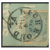 CSA Stamps #2 Used on piece with 1862 date CV $180