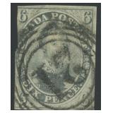 Canada Stamps #5 Used 1855 slate, cut in CV $1,150