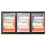 Dennison Stamp Hinges 3 Packs of 1000, all sealed,
