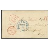 US 1825 Stampless Cover to Liverpool, England from