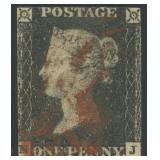 Great Britain Stamps #1 Used with Red Maltese Cros