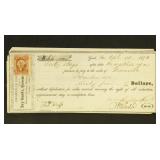 US Revenue Stamps on Checks, 7 from the 1870s