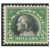 US Stamps #524 Mint LH $5 Franklin