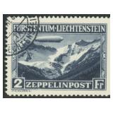 Liechtenstein Stamp #C8 Used 2Fr Zeppelin CV $400