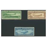 US Stamps #C13-C15 Mint Hinged CV $1080