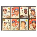 1954 Topps Baseball Cards Set Break 8 different, c