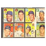 1954 Topps Baseball Cards Set Break 8 different, c