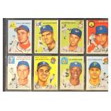 1954 Topps Baseball Cards Set Break 8 different, c