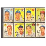 1954 Topps Baseball Cards Set Break 8 different, c