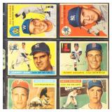 1954-1956 Topps Baseball Cards Stars group of 6, c