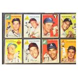 1954 Topps Baseball Cards Set Break 8 different, c