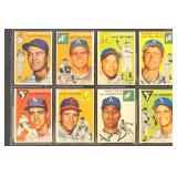 1954 Topps Baseball Cards Set Break 8 different, c