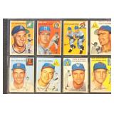 1954 Topps Baseball Cards Set Break 8 different, c