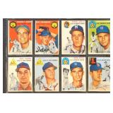 1954 Topps Baseball Cards Set Break 8 different, c