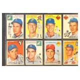 1954 Topps Baseball Cards Set Break 8 different, c
