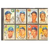 1954 Topps Baseball Cards Set Break 8 different, c