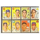 1954 Topps Baseball Cards Set Break 8 different, c